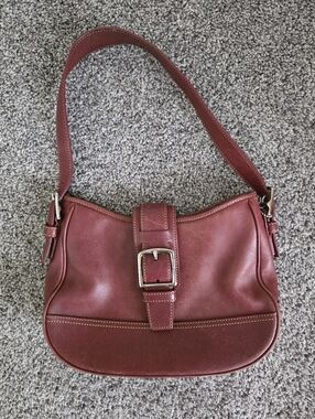 Coach Hampton Burgundy Leather Purse